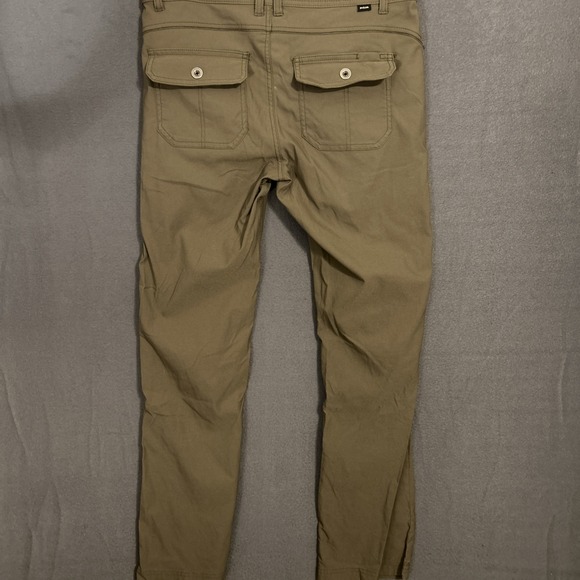 Prana Halle Stretch Roll Up Pants Women's Size 8 Olive Green 31" Inseam Hiking - Picture 9 of 13
